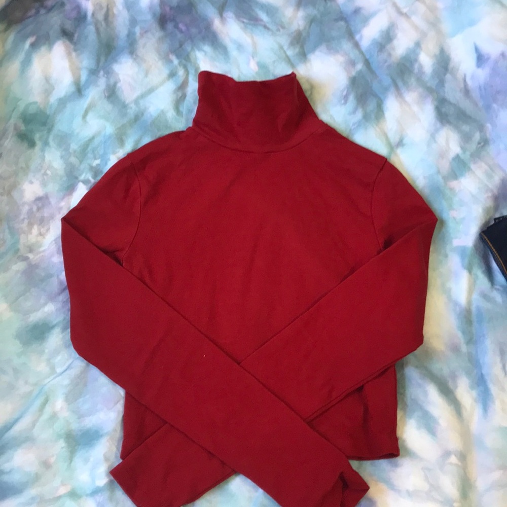 Red turtleneck